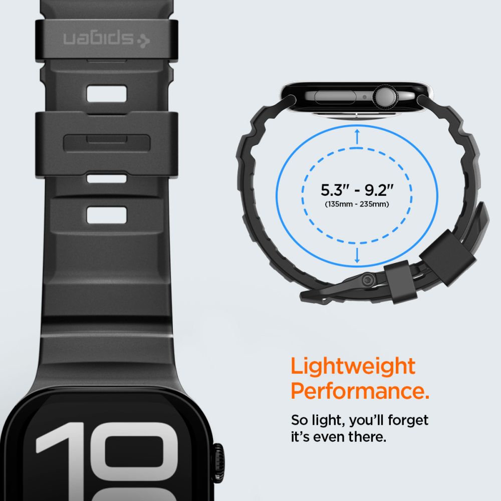 Spigen WBS2 dirželis, skirtas Apple Watch 44/45/46/49 mm – juodas