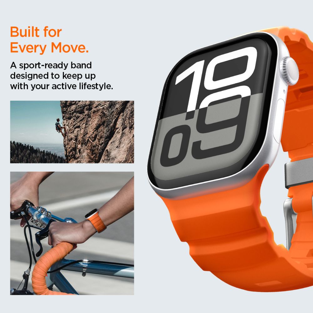 Spigen WBS2 dirželis Apple Watch 44 / 45 / 46 / 49 mm – oranžinis -- Apple Watch 44mm / Apple Watch 45mm / Apple Watch...