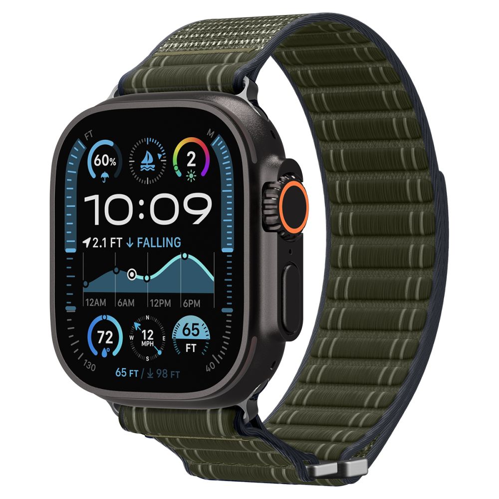 Spigen WBF0 dirželis, skirtas Apple Watch 44/45/46/49 mm – žalias