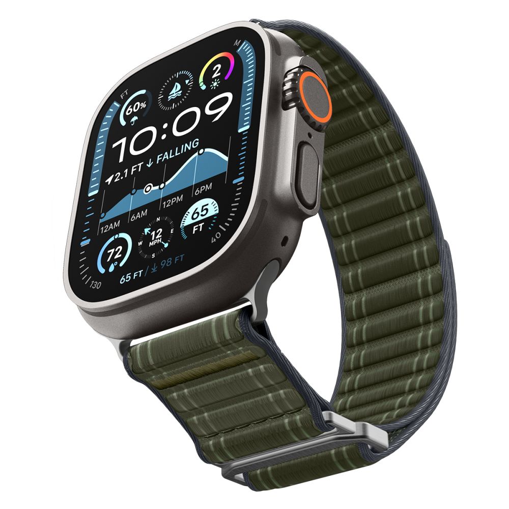 Spigen WBF0 dirželis, skirtas Apple Watch 44/45/46/49 mm – žalias