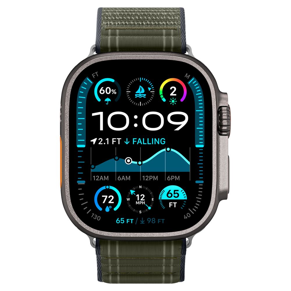 Spigen WBF0 dirželis, skirtas Apple Watch 44/45/46/49 mm – žalias