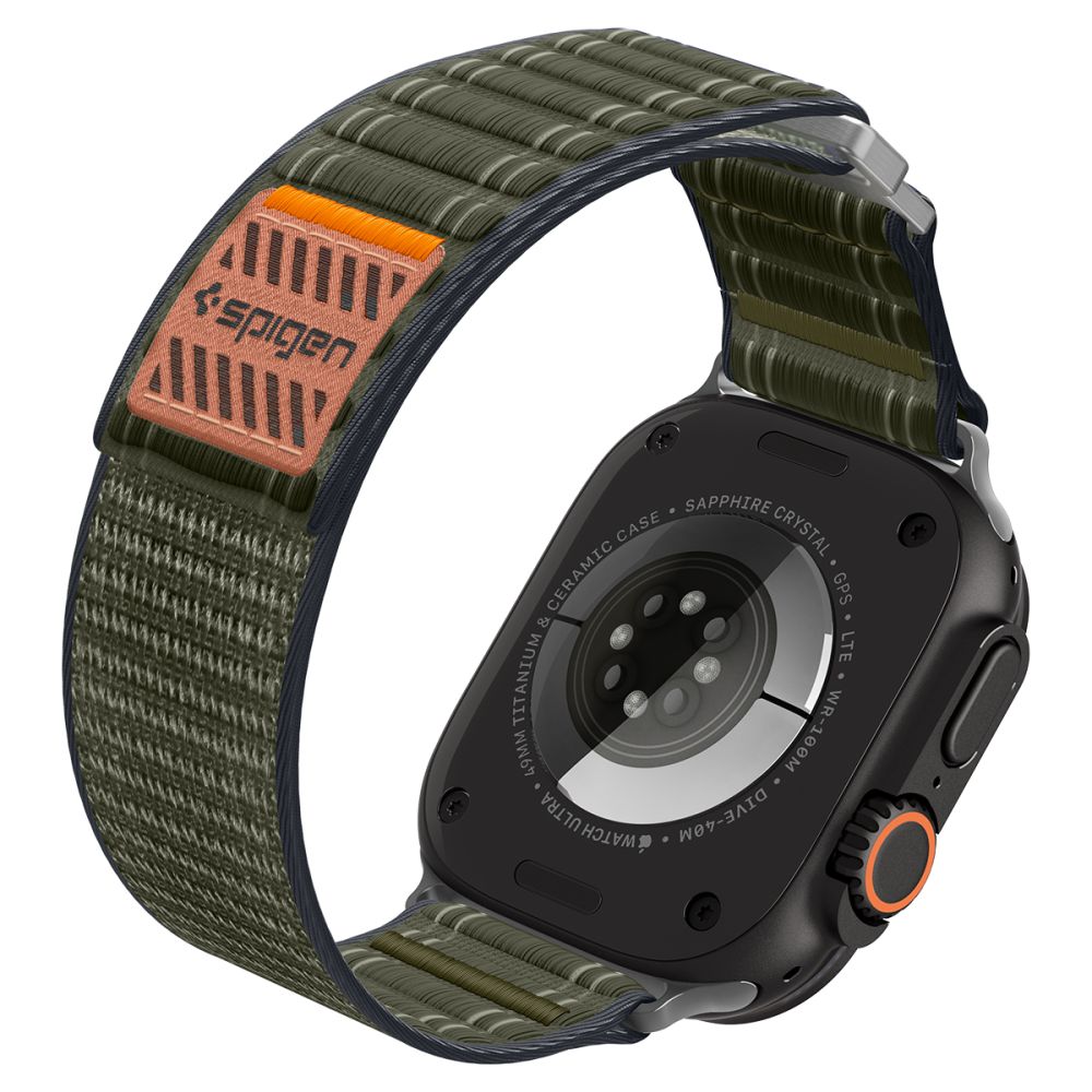 Spigen WBF0 dirželis, skirtas Apple Watch 44/45/46/49 mm – žalias