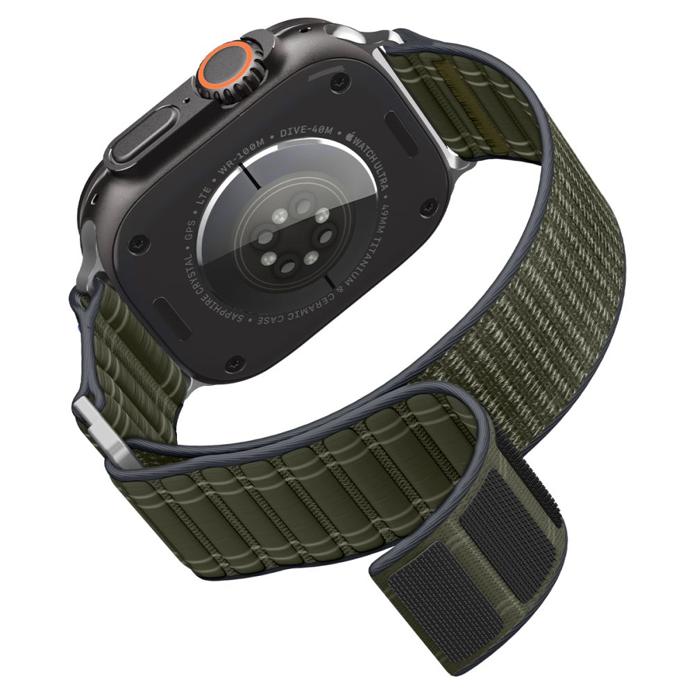 Spigen WBF0 dirželis, skirtas Apple Watch 44/45/46/49 mm – žalias