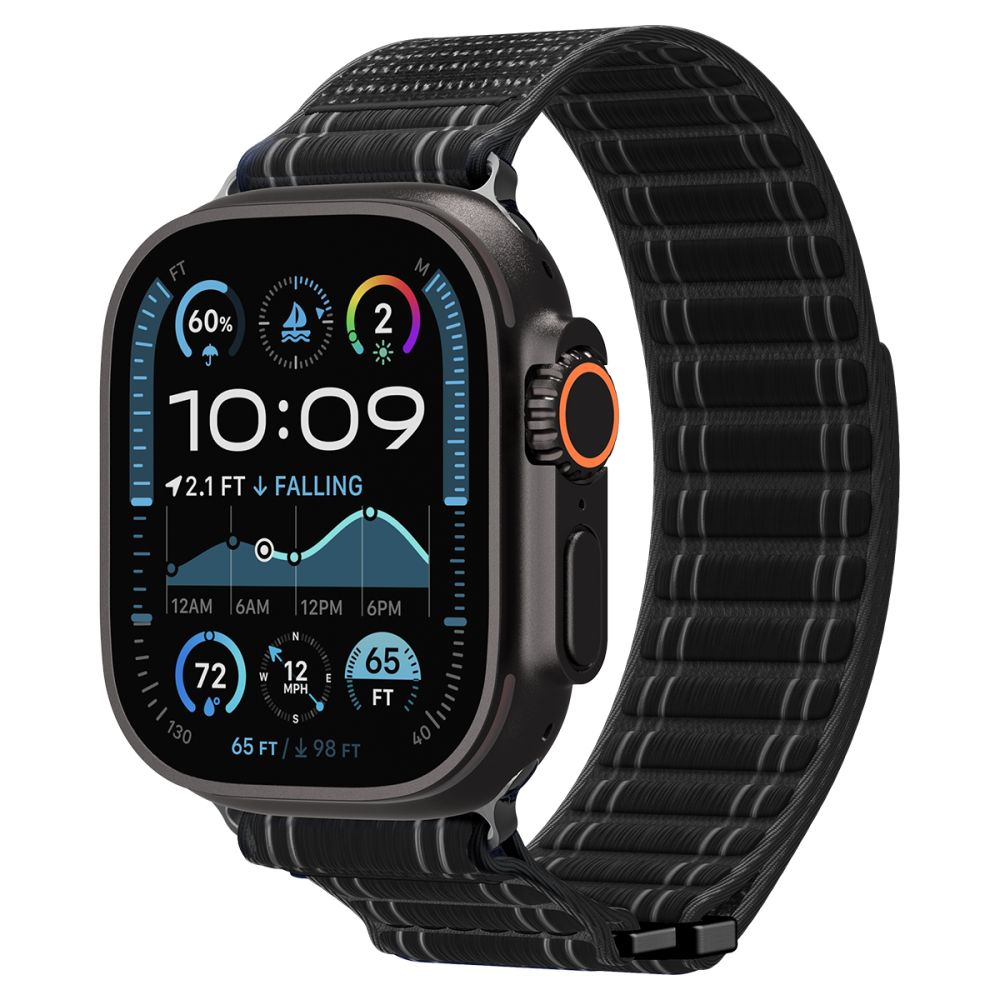 Spigen WBF0 dirželis, skirtas Apple Watch 44/45/46/49 mm – juodas