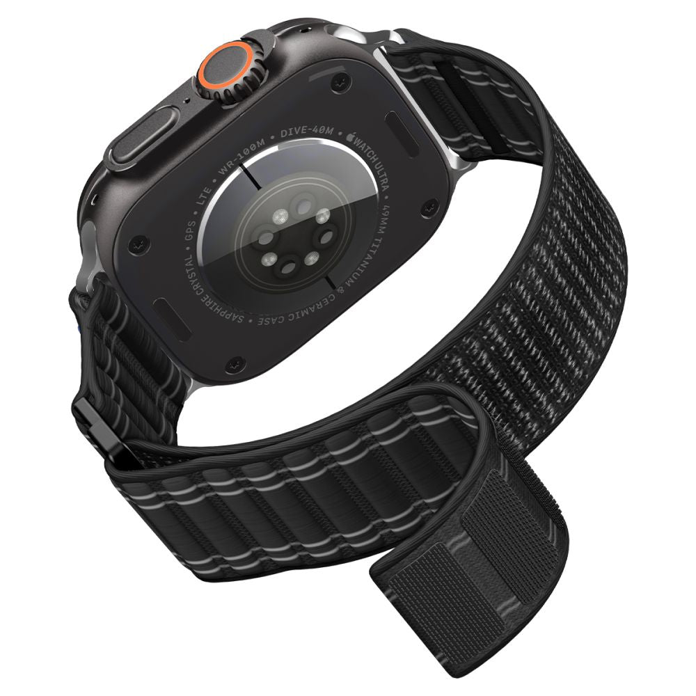 Spigen WBF0 dirželis, skirtas Apple Watch 44/45/46/49 mm – juodas