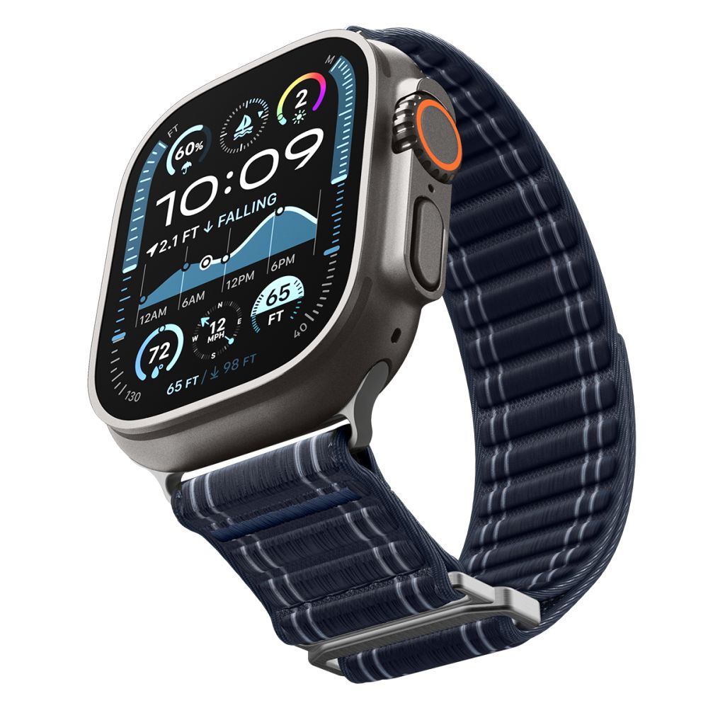 Spigen WBF0 dirželis, skirtas Apple Watch 44/45/46/49 mm – tamsiai mėlynas