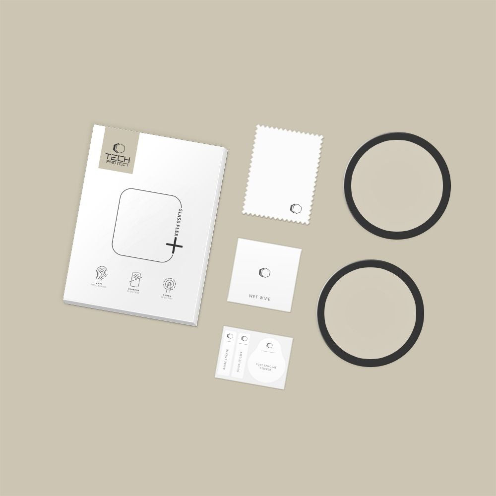 Tech-Protect Glass Flex+ stiklas Garmin Venu 4 41mm – juodas, 2 vnt. -- Garmin Venu 4 41 mm