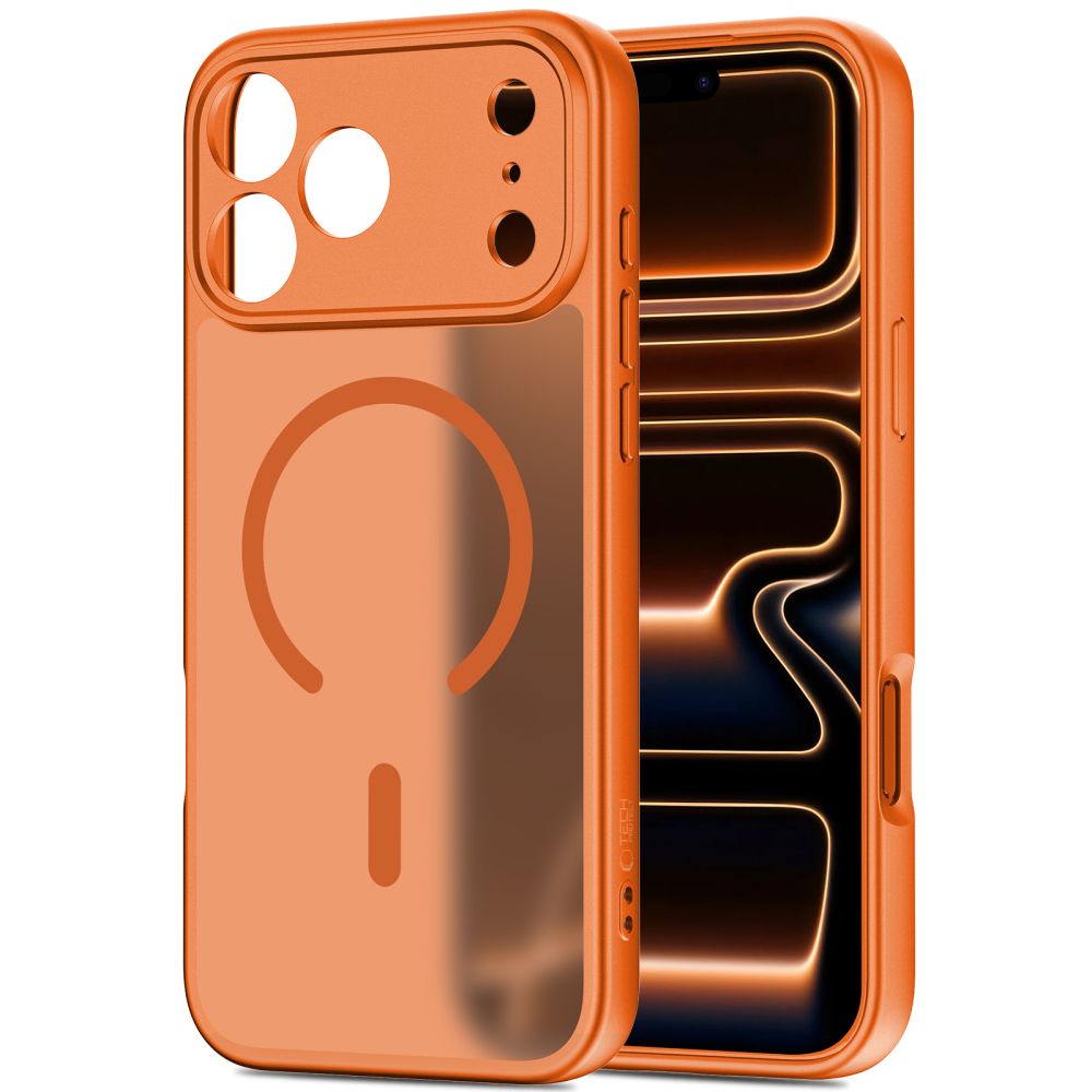 Tech-Protect BasicMag MagSafe Dėklas, skirtas iPhone 17 Pro - Orange -- iPhone 17 Pro