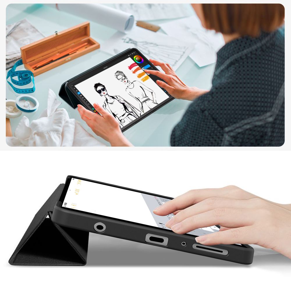 TechProtect SmartCase dėklas Galaxy Tab A9/A11 8.7 – juodas -- Samsung Galaxy Tab A9