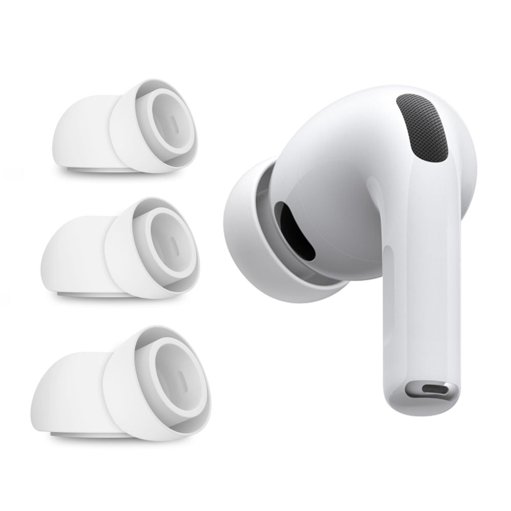 „Tech-Protect“ ausų antgaliai, skirti „AirPods Pro 3“, dydžiai S / M / L, 3 pakuotės – balta -- Headphone Ear Tips