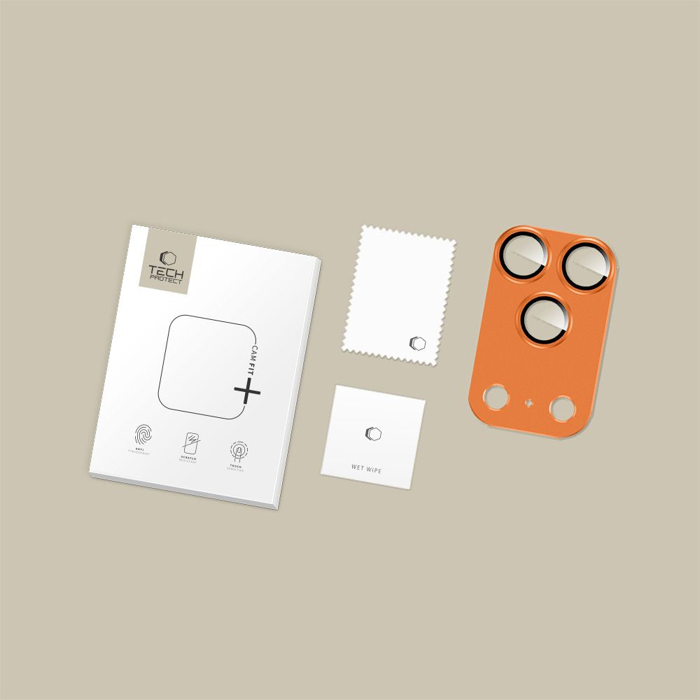 Tech-Protect Camfull Fit+ kameros stiklas iPhone 17 Pro Max – oranžinis -- iPhone 17 Pro Max