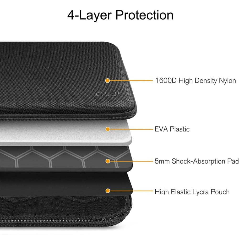 Tech-Protect Hardpouch nešiojamojo kompiuterio dėklas 13–14" – juodas