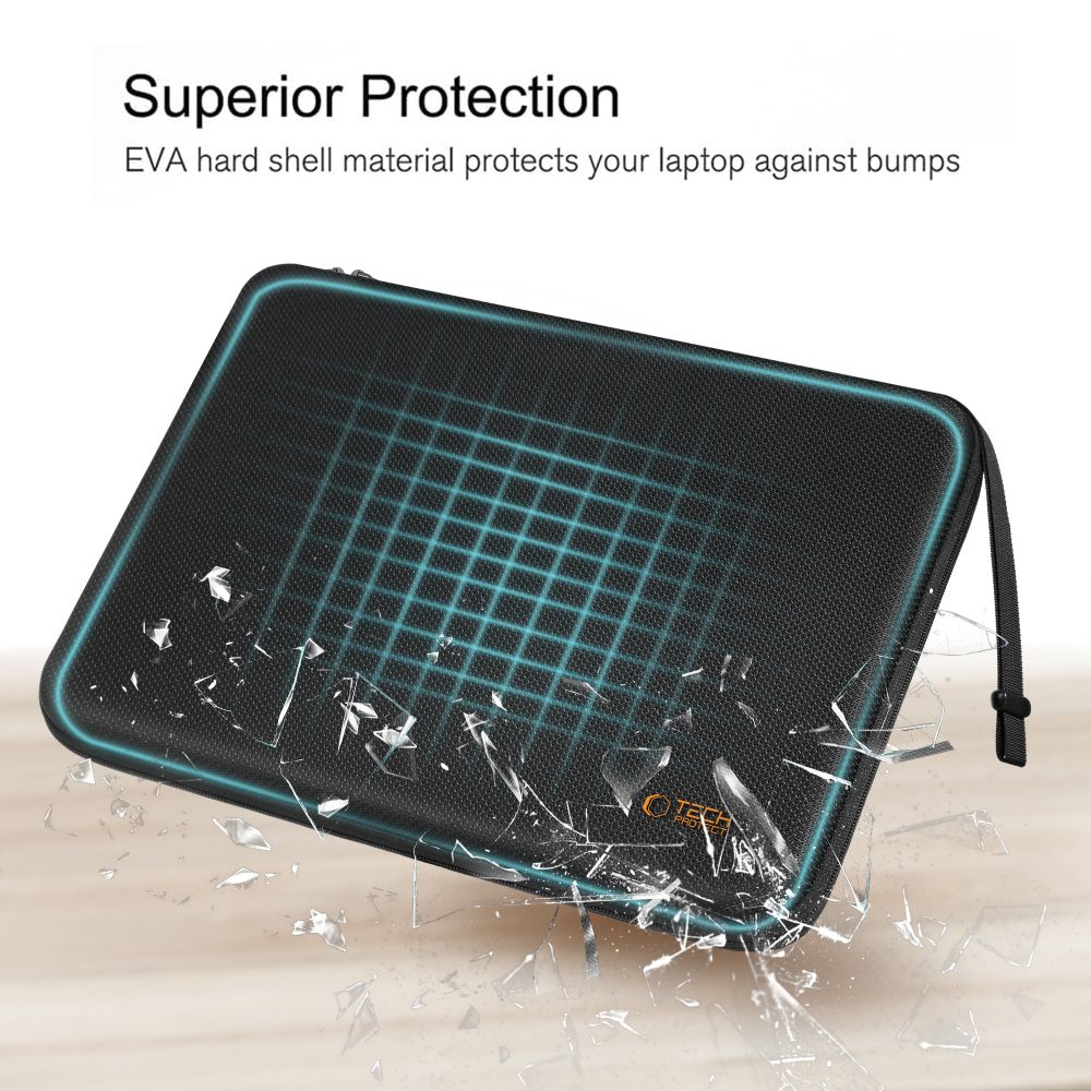 Tech-Protect Hardpouch dėklas 13–14" – juodas/oranžinis -- Others