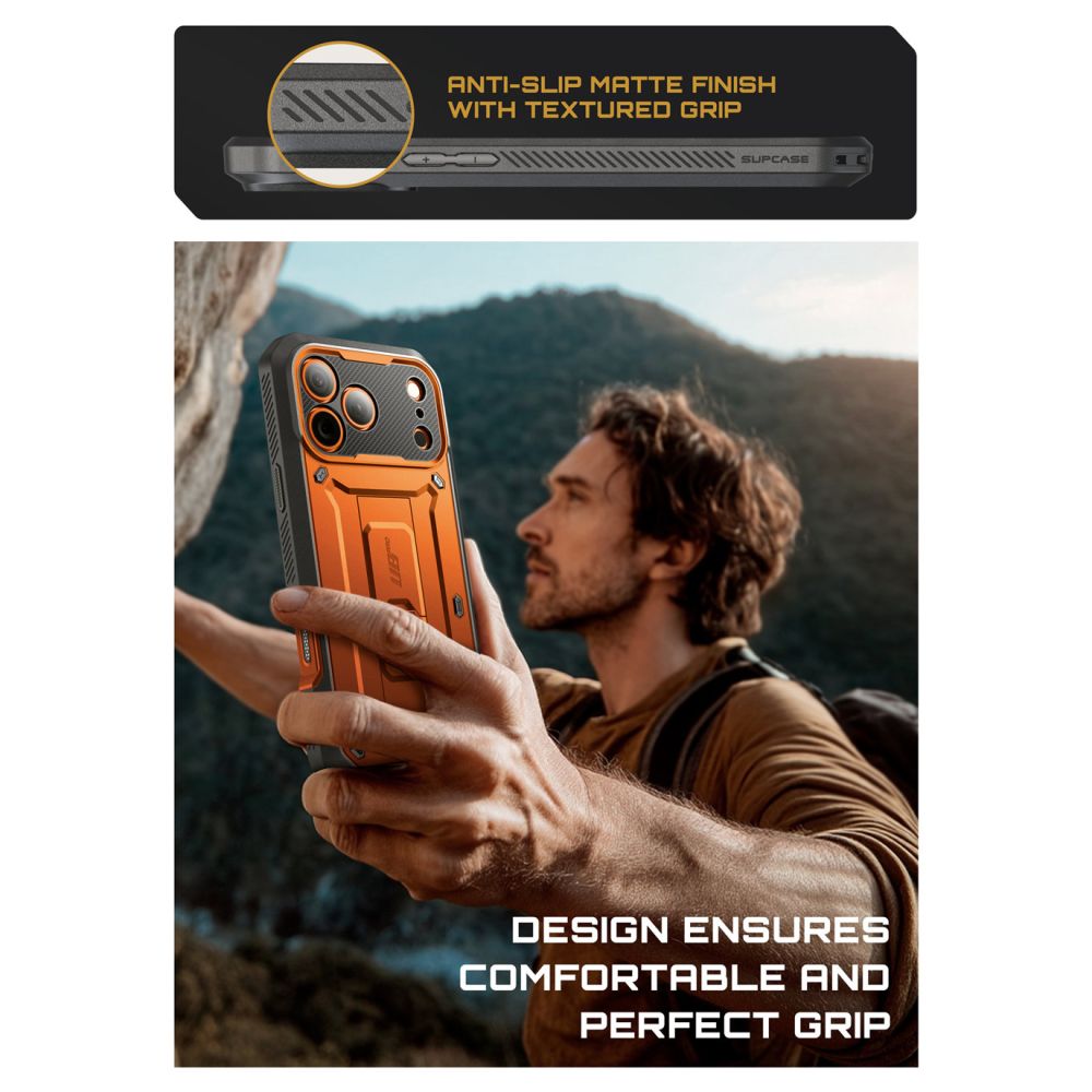 Supcase Unicorn Beetle Pro dėklas iPhone 17 Pro Max – oranžinis