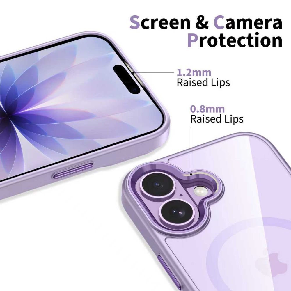 Tech-Protect MagMat MagSafe dėklas iPhone 17 – skaidriai violetinis -- iPhone 17
