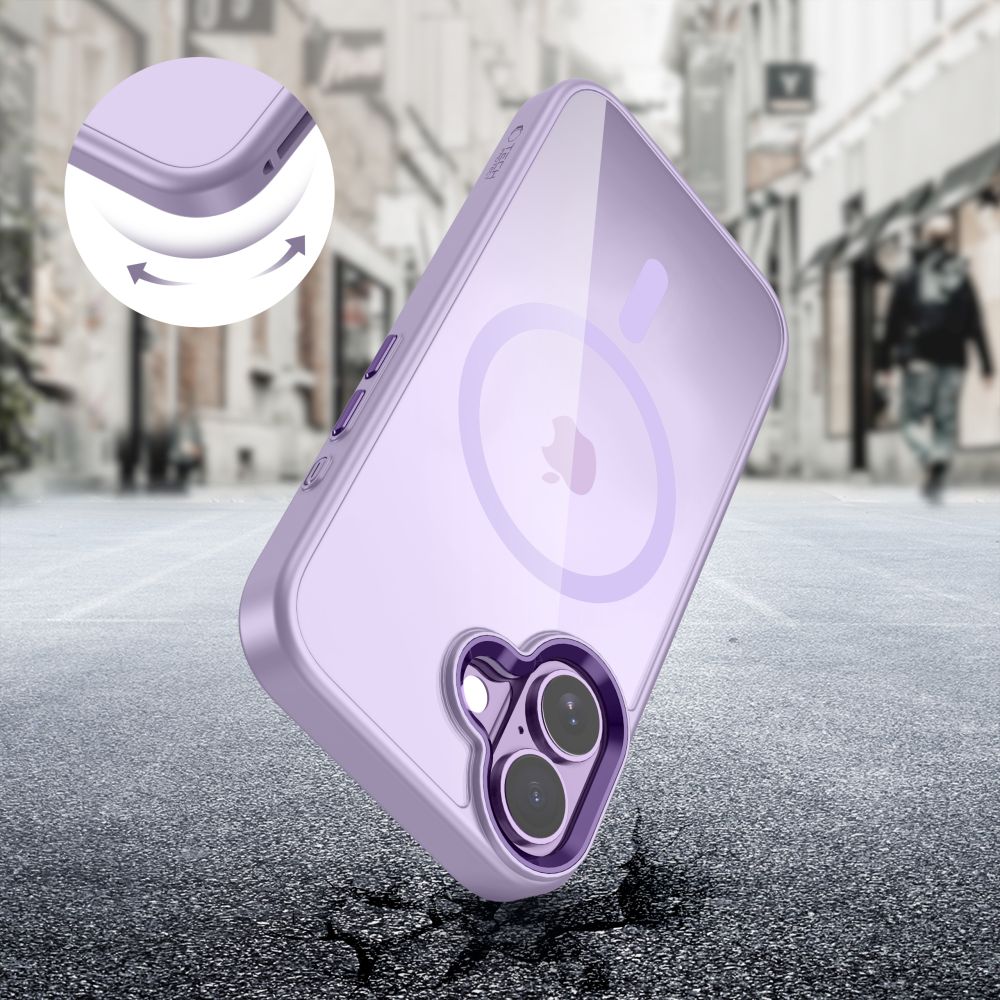 Tech-Protect MagMat MagSafe dėklas iPhone 17 – skaidriai violetinis -- iPhone 17
