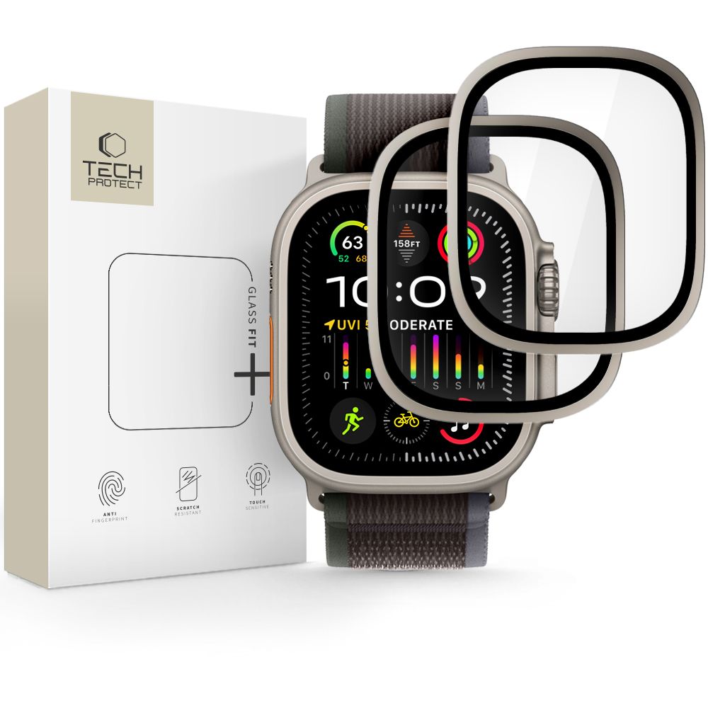 Tech-Protect grūdinto stiklo rėmelis Apple Watch Ultra 49 mm (2 vnt.) -- Apple Watch Ultra 1 (49 mm)