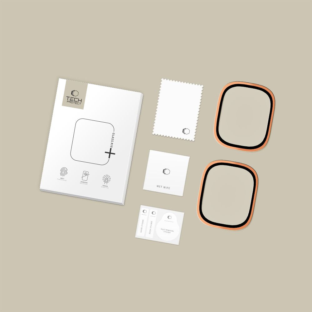 Tech-Protect grūdintas stiklas Apple Watch Ultra 49mm (2 vnt.) – oranžinis -- Apple Watch Ultra 1 (49 mm)
