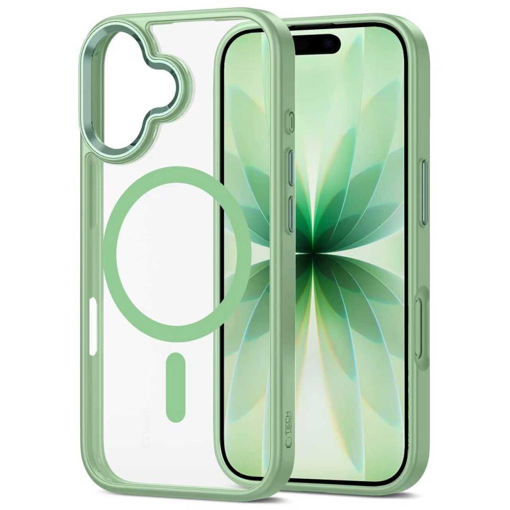 Tech-Protect MagMat MagSafe Dėklas, skirtas iPhone 17 - Transparent Green -- iPhone 17