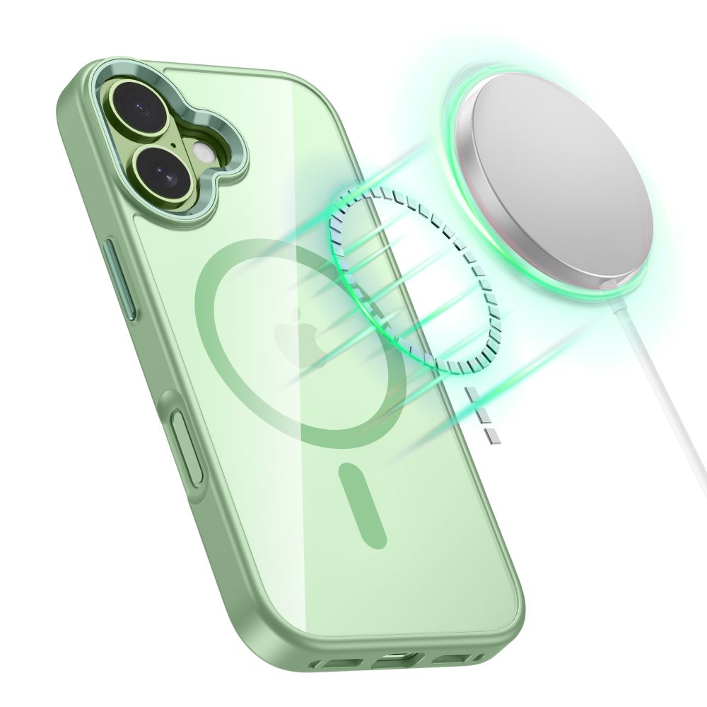 Tech-Protect MagMat MagSafe Dėklas, skirtas iPhone 17 - Transparent Green -- iPhone 17