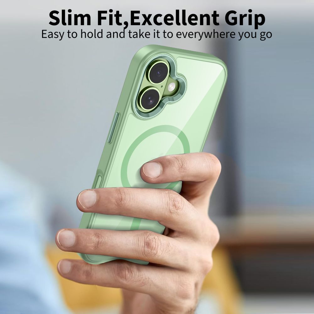 Tech-Protect MagMat MagSafe Dėklas, skirtas iPhone 17 - Transparent Green -- iPhone 17