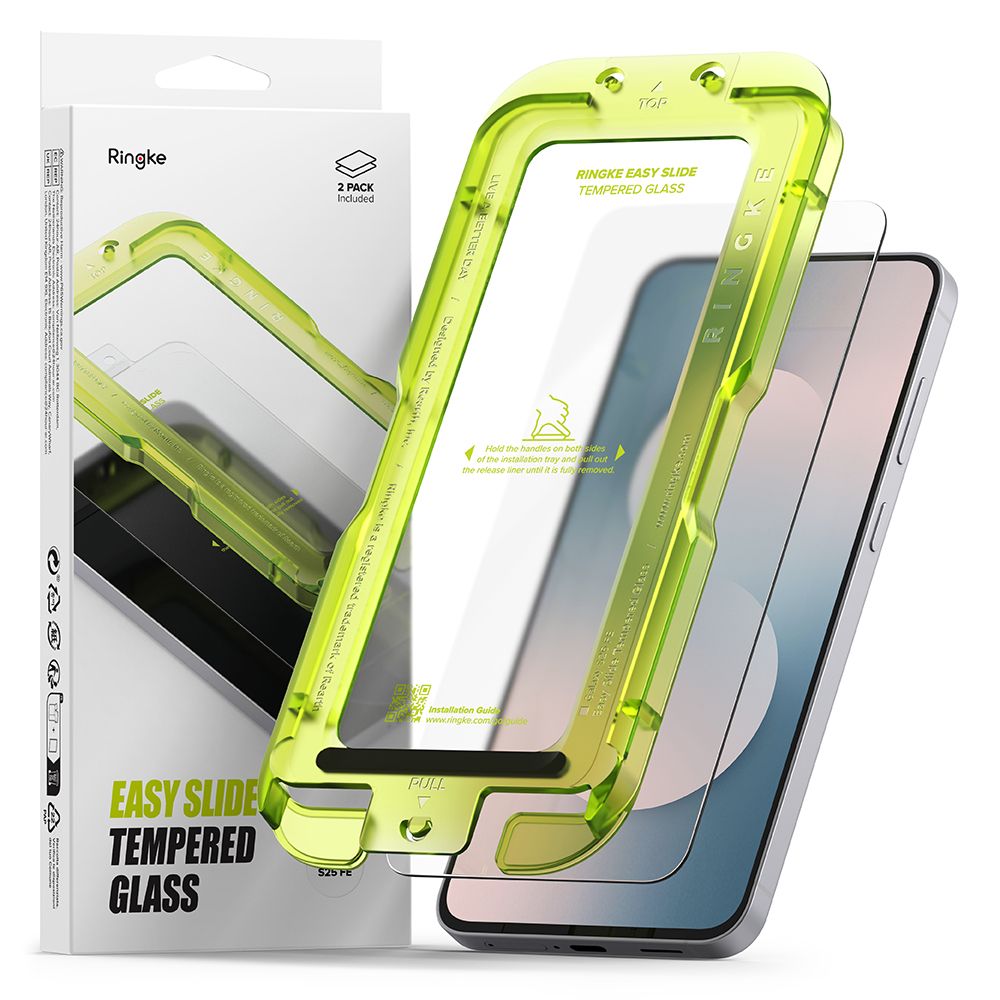 Ringke Easy Slide grūdintas stiklas Samsung Galaxy S25 (2 vnt.) -- Samsung Galaxy S25