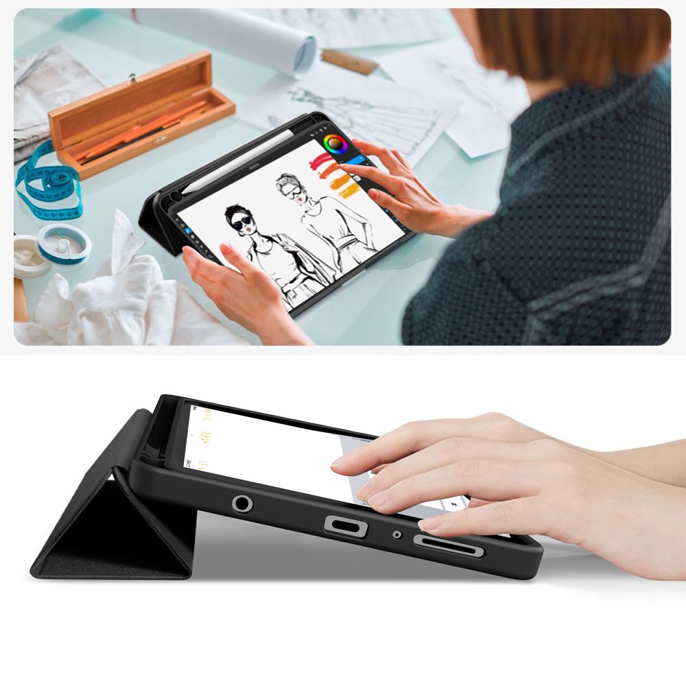 Tech-Protect SC Pen Canvas dėklas Galaxy Tab A9/A11 8.7 – juodas