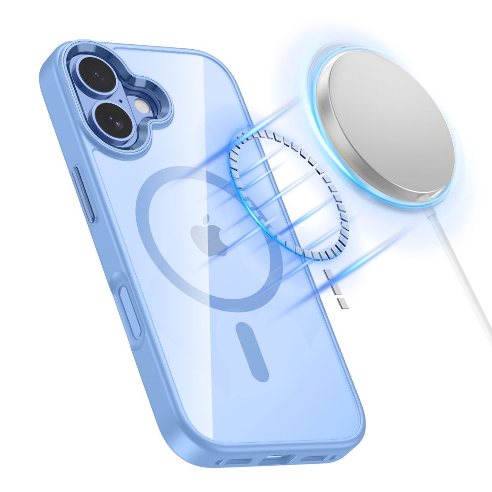 Tech-Protect MagMat MagSafe dėklas iPhone 17 – skaidrus mėlynas -- iPhone 17
