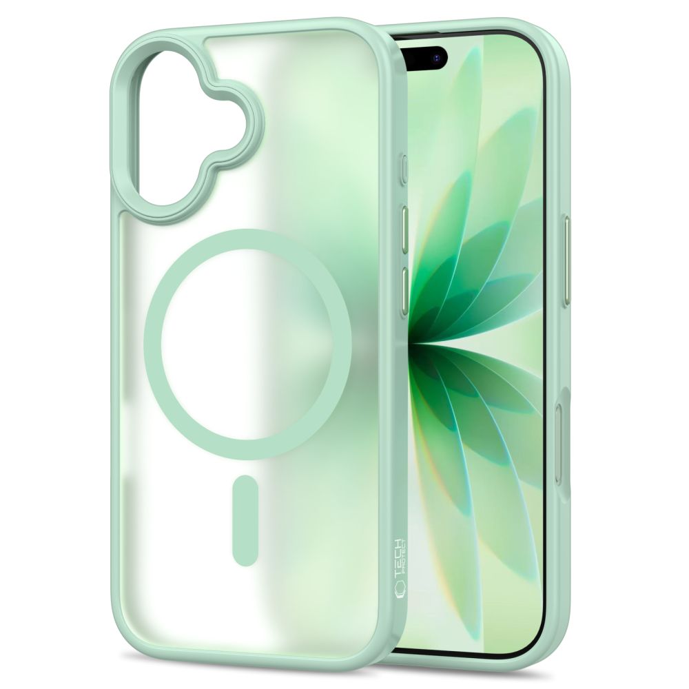Tech-Protect MagMat MagSafe dėklas iPhone 17 – skaidrus žalias -- iPhone 17