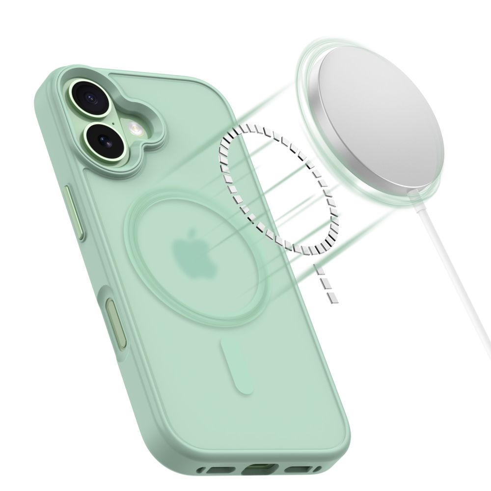 Tech-Protect MagMat MagSafe dėklas iPhone 17 – skaidrus žalias -- iPhone 17
