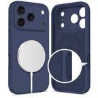 Tech-Protect silikoninis MagSafe dėklas iPhone 17 Pro Max – tamsiai mėlynas -- iPhone 17 Pro Max