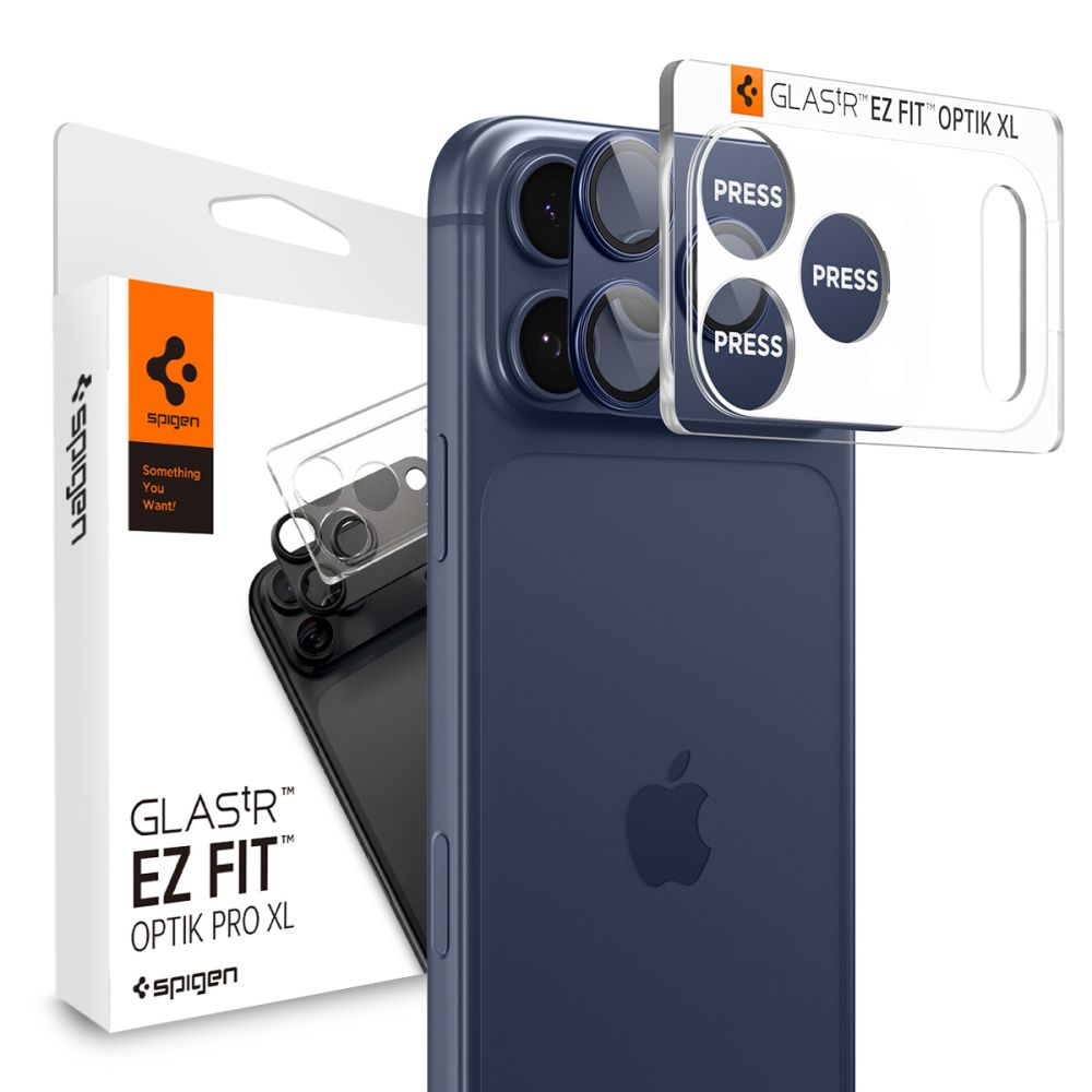 Spigen Optik Pro XL kameros stiklas iPhone 17 Pro Max – mėlynas