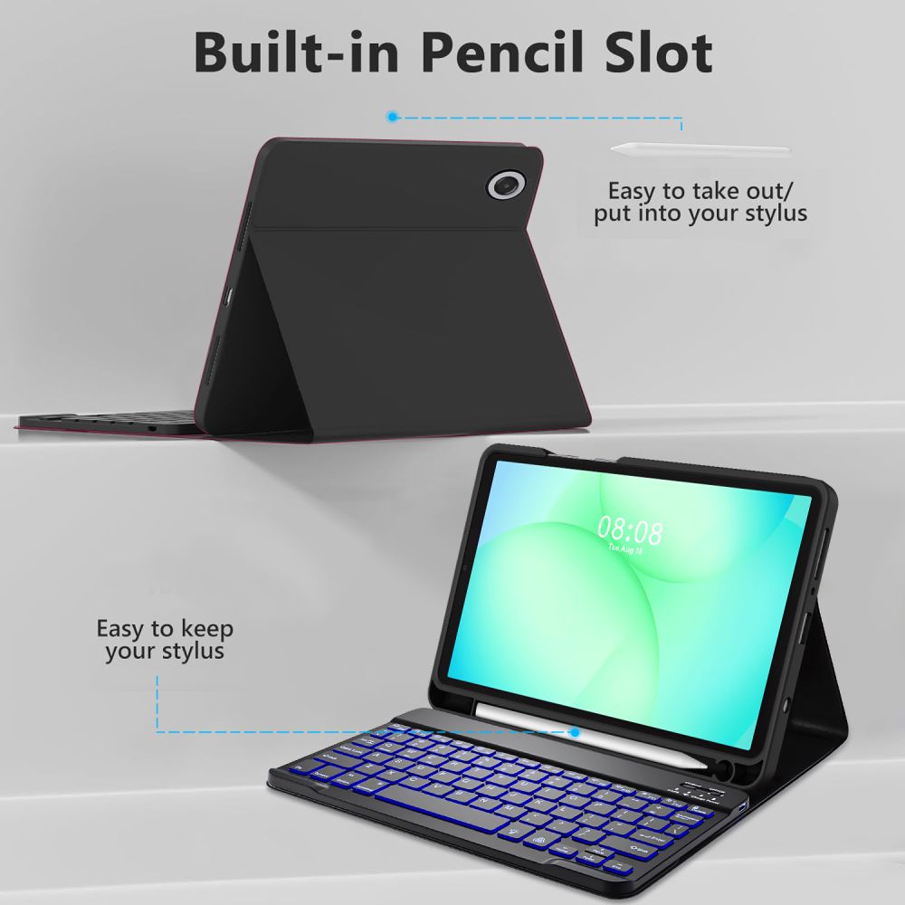 Tech-Protect SC Pen dėklas su klaviatūra Galaxy Tab A9/A11 8.7 – juodas -- Samsung Galaxy Tab A9