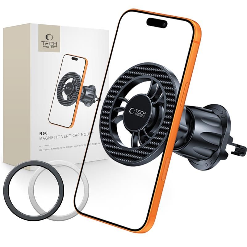 Tech-Protect N56 magnetinis MagSafe automobilinis laikiklis oro grotelėms - juodas -- Cell phone holders Pirmasis paveikslėlis