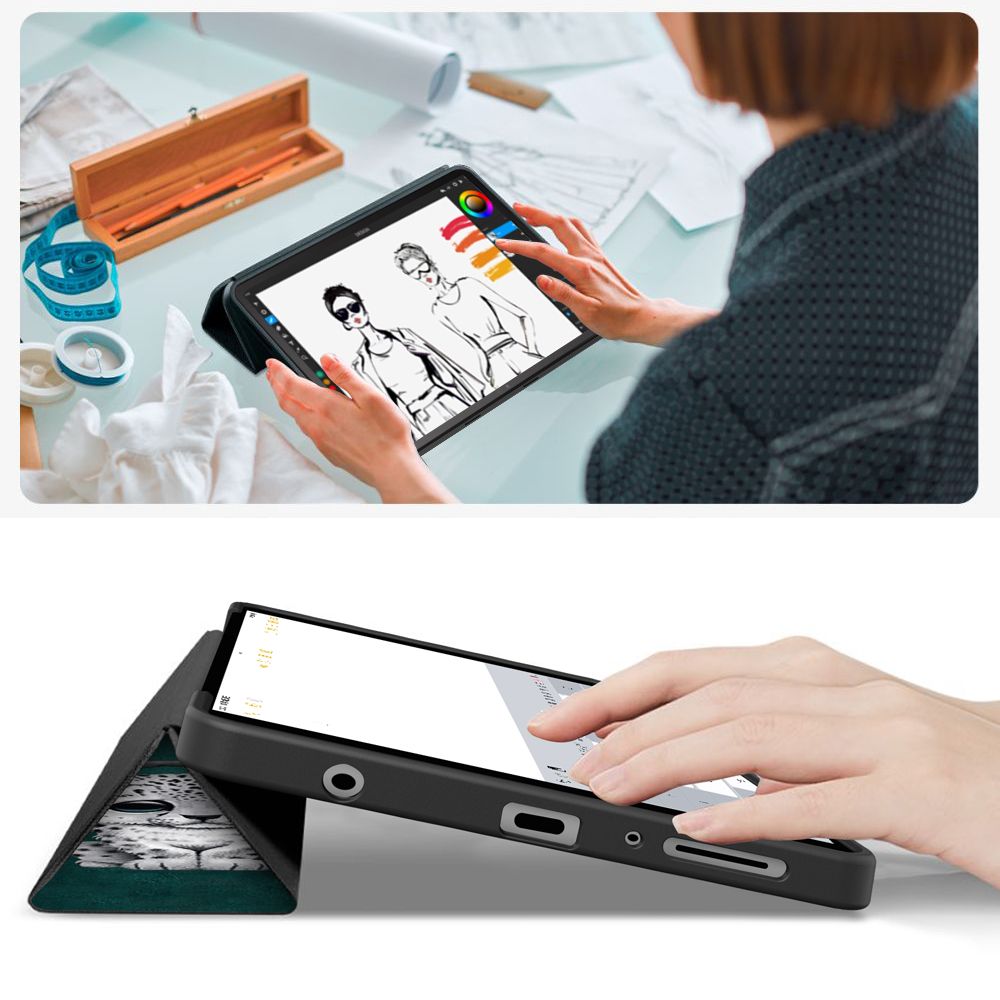 TechProtect SmartCase dėklas Samsung Galaxy Tab A9/A11 8.7 – žalias -- Samsung Galaxy Tab A9
