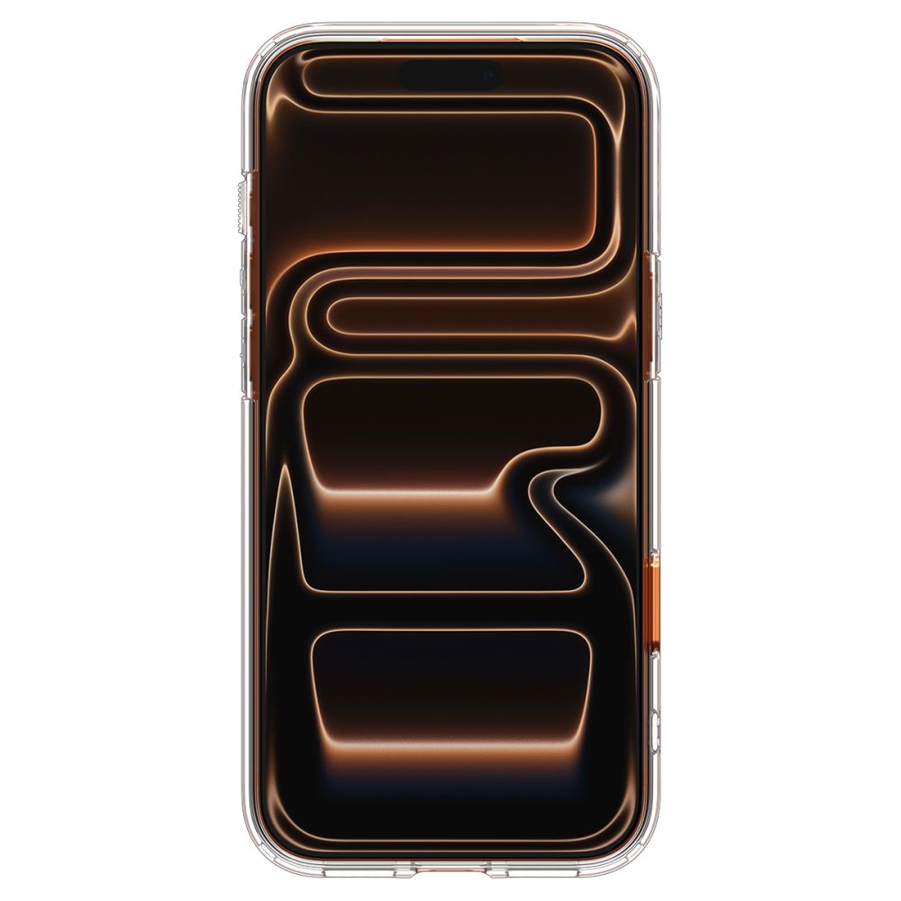 Spigen Thin Fit MagSafe dėklas iPhone 17 Pro Max – skaidrus oranžinis