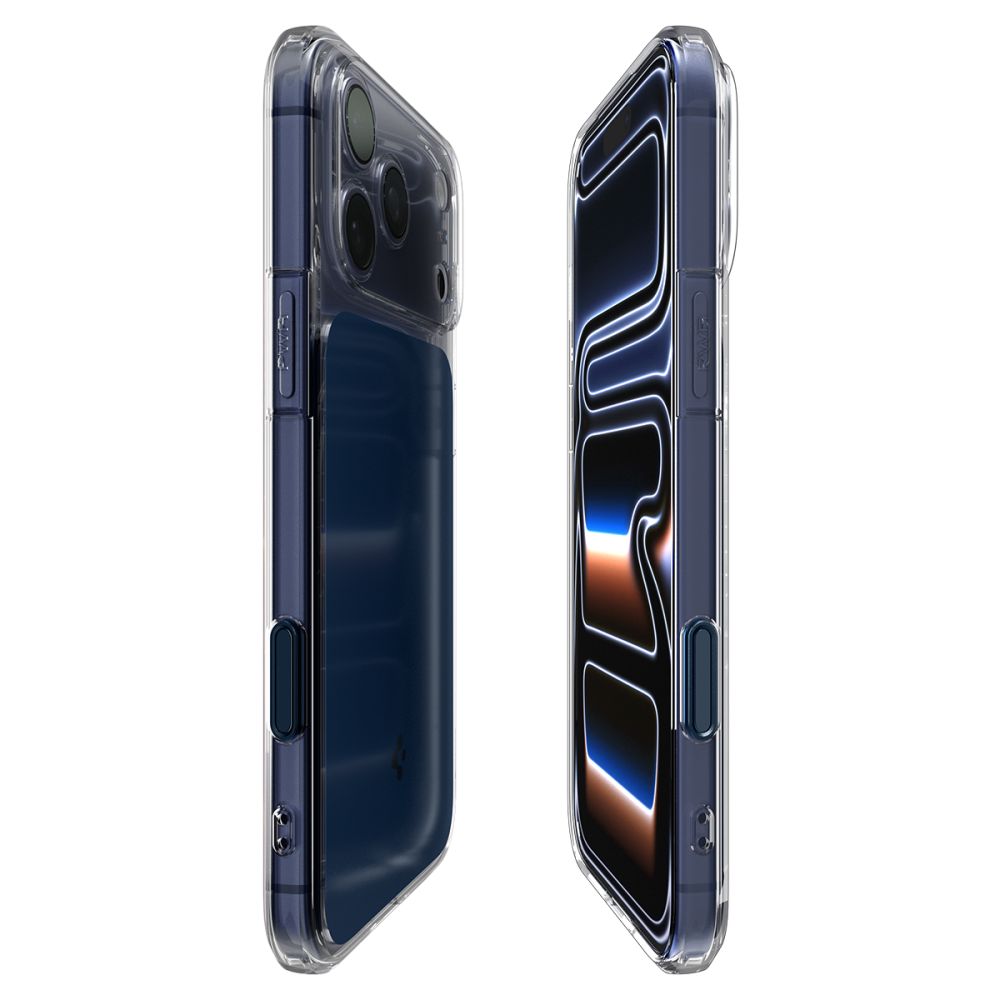 Spigen Thin Fit MagSafe dėklas iPhone 17 Pro Max – skaidrus mėlynas
