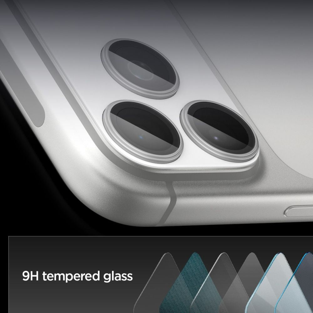 Spigen Optik Pro XL kameros stiklas iPhone 17 Pro Max – sidabrinis