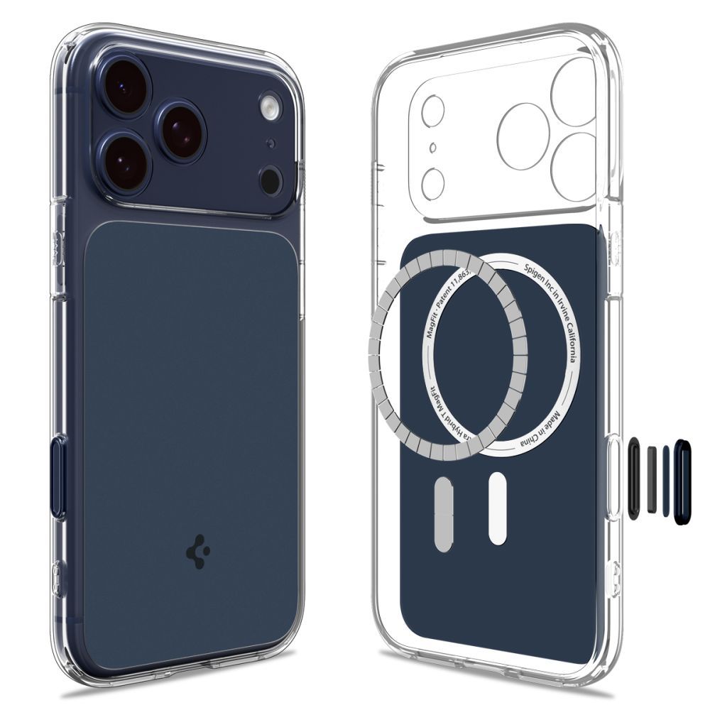 Spigen Thin Fit MagSafe dėklas iPhone 17 Pro – skaidrus mėlynas