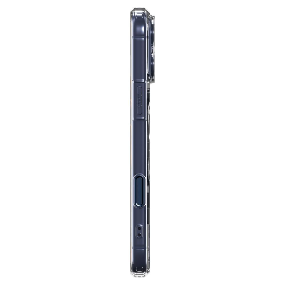 Spigen Thin Fit MagSafe dėklas iPhone 17 Pro – skaidrus mėlynas