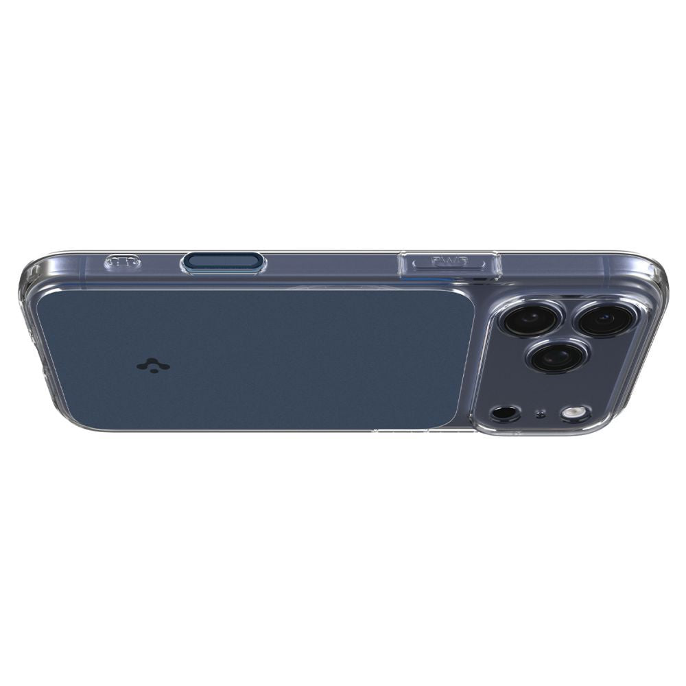 Spigen Thin Fit MagSafe dėklas iPhone 17 Pro – skaidrus mėlynas