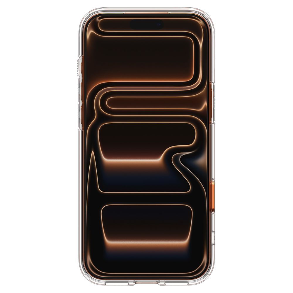 Spigen Thin Fit MagSafe dėklas iPhone 17 Pro – skaidrus oranžinis
