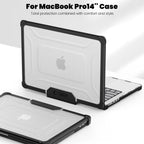 Tech-Protect SmartShell Pro dėklas, skirtas Macbook Pro 14 M1 / M2 / M3 / M4 / M5 2021-2025 - juodas ir skaidrus -- Cell...