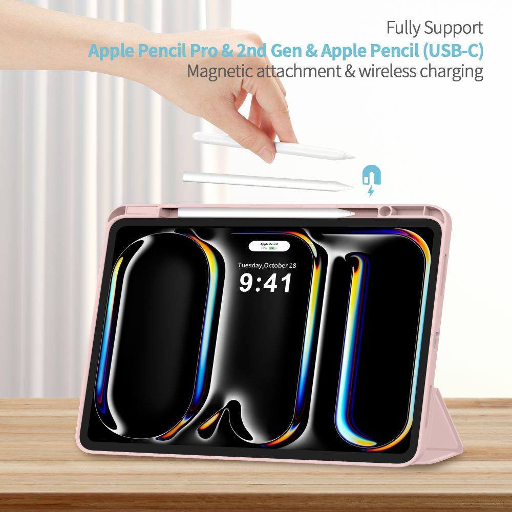 Tech-Protect SC rašiklio dėklas, skirtas iPad Pro 13" 7 / 8 / 2024-2025 - rožinė