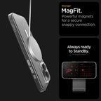 Spigen Thin Fit MagSafe dėklas iPhone 16 Pro – skaidrus/baltas