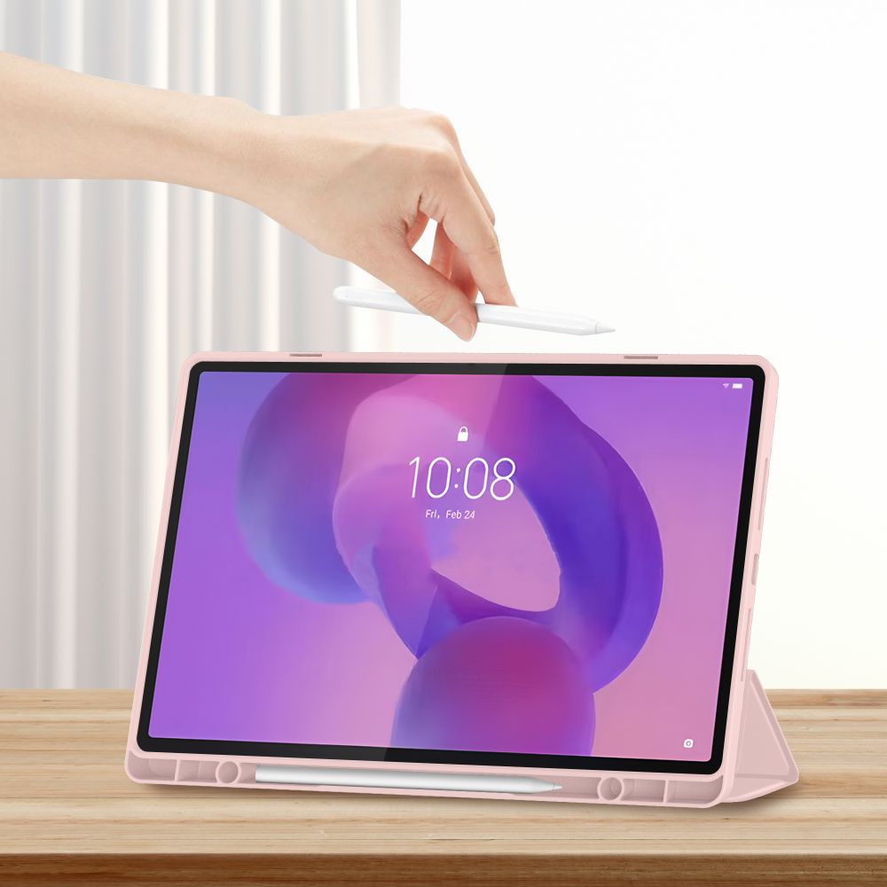 TechProtect SmartCase rašiklio dėklas, skirtas Lenovo Idea Tab Plus 12.1 TB-361 – rožinis