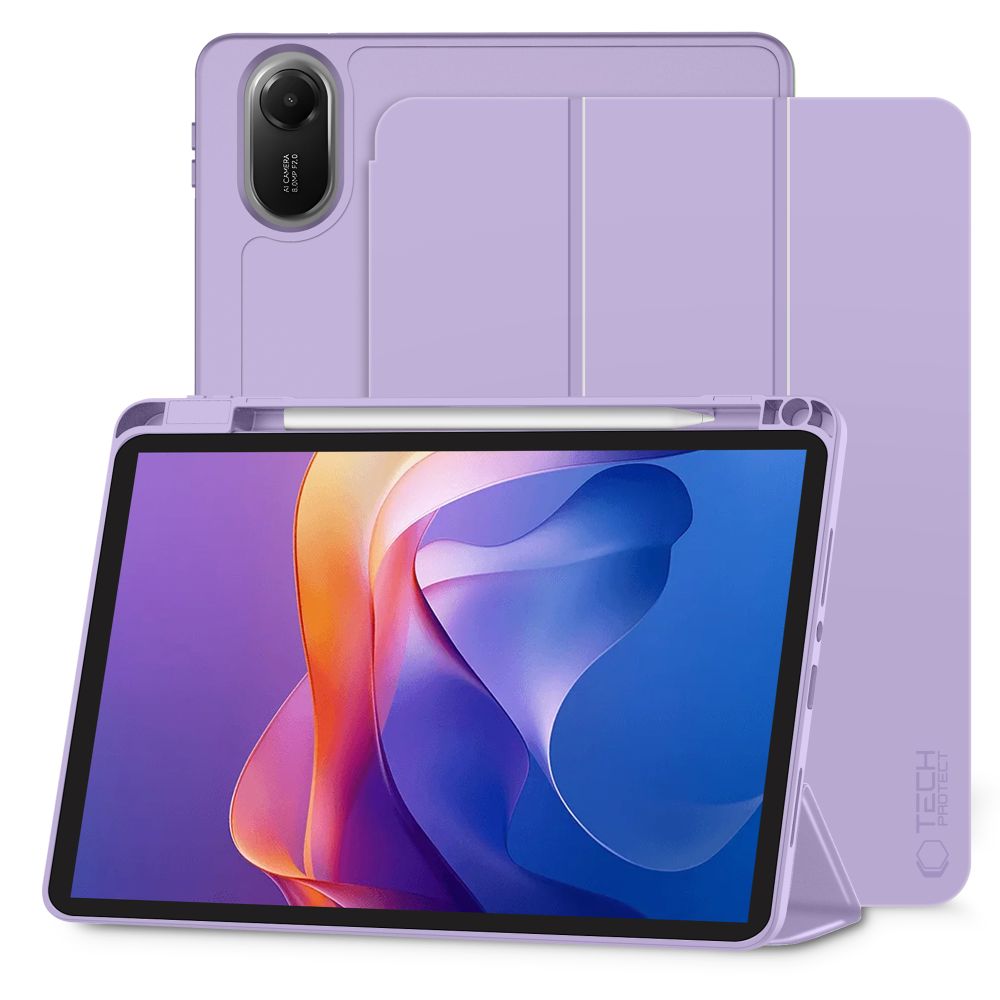 Tech-Protect SmartCase Pen dėklas Xiaomi Redmi Pad 2 11.0 – violetinis -- Xiaomi Redmi Pad 2