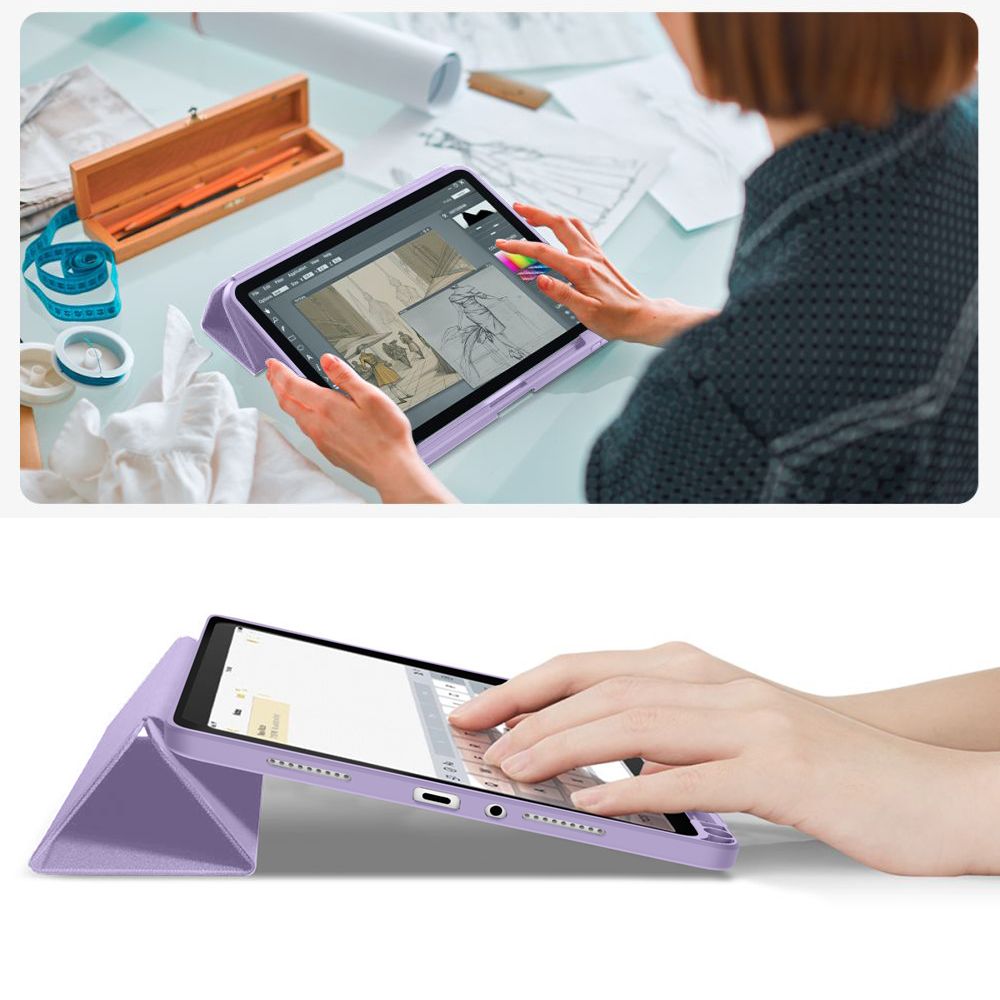 Tech-Protect SmartCase Pen dėklas Xiaomi Redmi Pad 2 11.0 – violetinis -- Xiaomi Redmi Pad 2