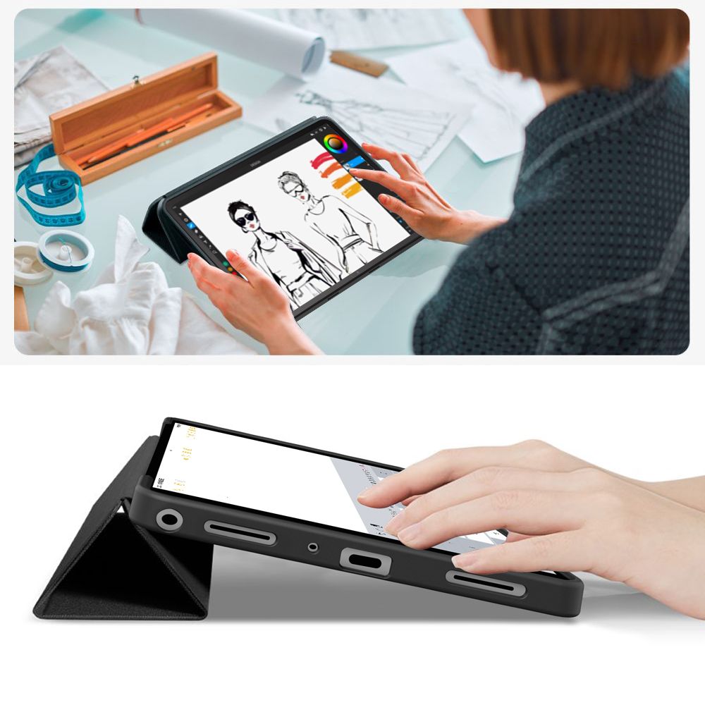 TechProtect SmartCase dėklas Galaxy Tab A9+/A11+ 11.0 – juodas -- Samsung Galaxy Tab A9+