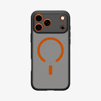 Spigen Ultra Hybrid MagSafe dėklas iPhone 17 Pro Max – juodas/oranžinis